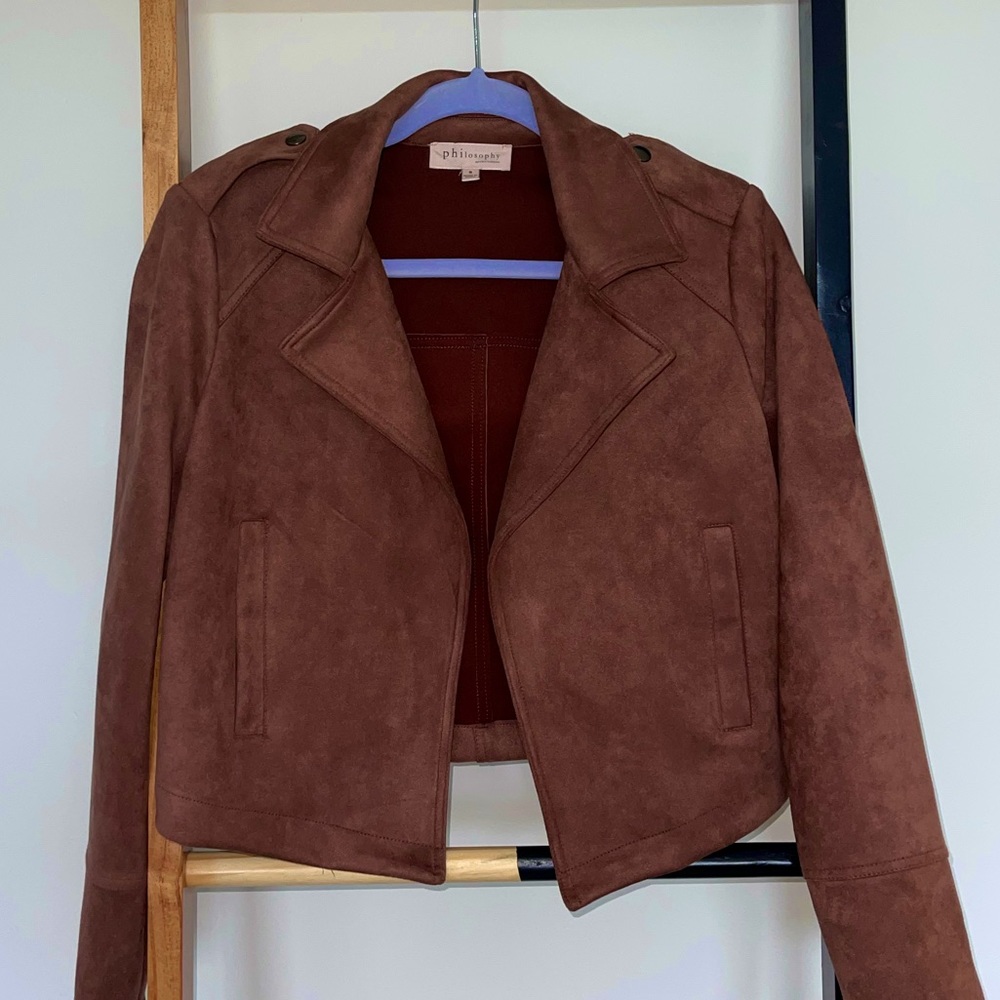 Suede cropped jacket